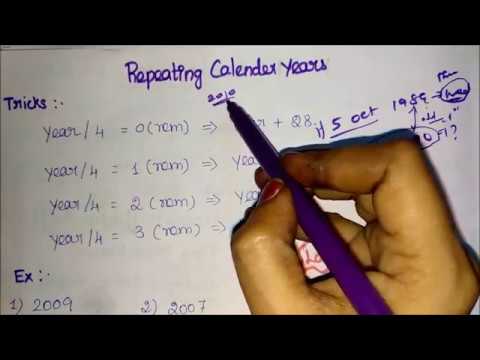 Repeating Calendar Years - Easy Trick - YouTube