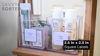 Savvy and Sorted Minimalist Bathroom and Makeup Labels