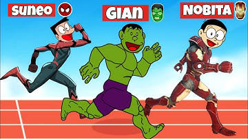 Nobita Win SuperHero Race | Shinchan And Nobita Game | Funny Game