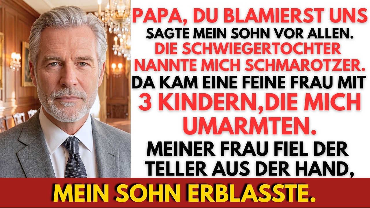 Ich sitze beim 65. Geburtstag meiner Frau in einem Fünf-Sterne-Steakhaus, als mein eigener Sohn, ein Millionär, vor all seinen Gästen aufsteht und mich einen Schmarotzer nennt. Meine...