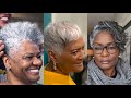 Chic Classy Black women standing Tall With Their GrayHair