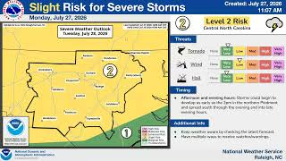 NWS Raleigh Routine Weekly Briefing for Central NC, Valid through August 2 2026