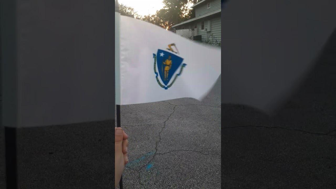 flag of the commonwealth of Massachusetts waving in the wind (requested by 