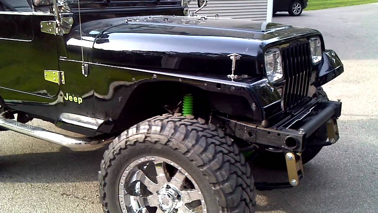 502 big block in 1989 YJ jeep - YouTube