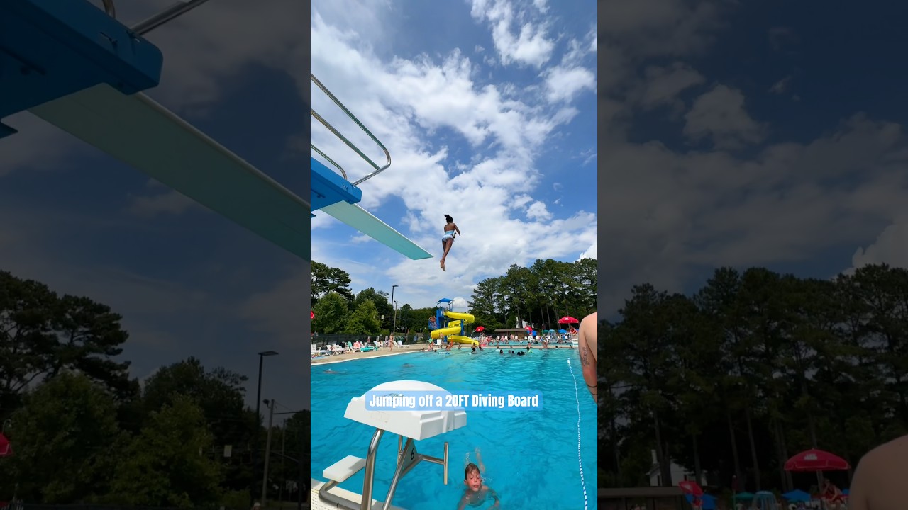 Jumping off a 20ft diving board! #summer #diving #foryou