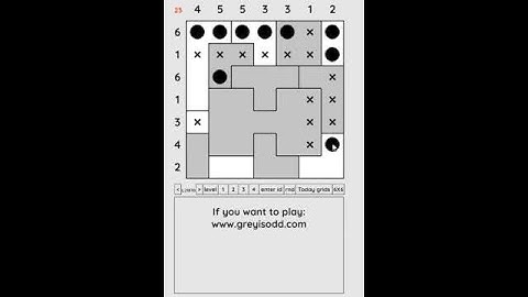 Grey is Odd - Today grids. Solution level 3 7X7 dated 06-17-2024 #logicpuzzles #logicgames  #games