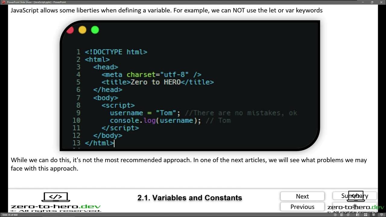 part 11 JS 2 1 Variables and Constants - YouTube