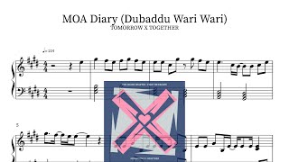 TXT(투모로우바이투게더) - MOA Diary (Dubaddu Wari Wari)(교환일기 (두밧두 와리와리)) Piano Sheet(鋼琴譜피아노 악보)