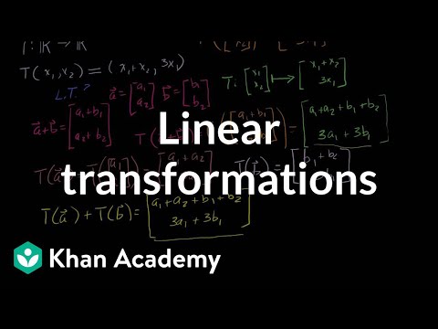 Linear transformations | Matrix transformations | Linear Algebra | Khan Academy