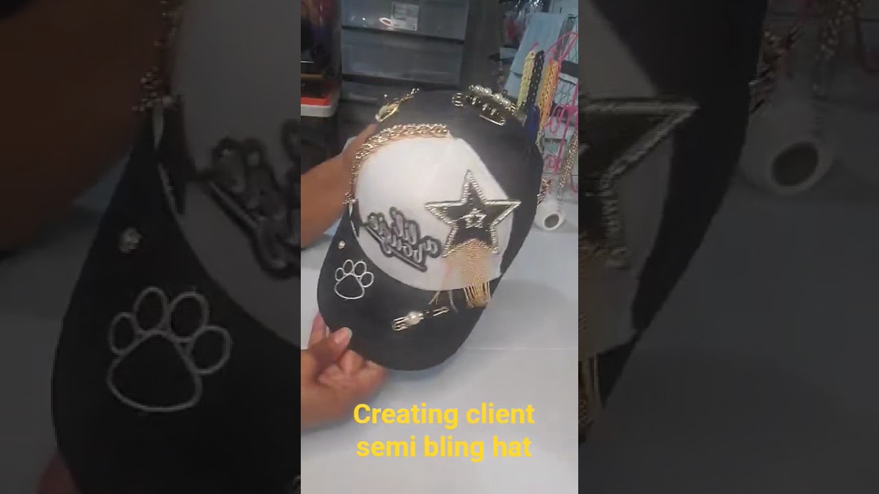 👑 I Am Boujee Black & White Semi-Bling Hat 👑