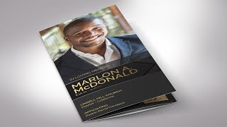 Gold Luxury Trifold Funeral Program Word Publisher Template | Print Size 11”x8.5” by Godserv Designs