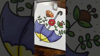 Color With Me ☂️ Simple Art Coloring Book #coloring #shorts