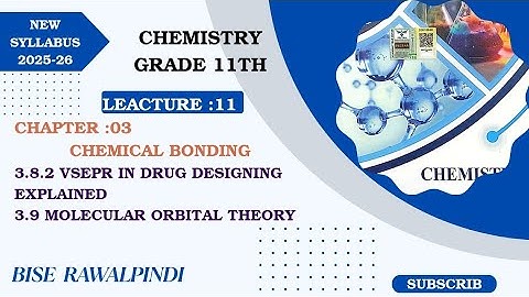 3.8.2 APPLICATIONS OF VSEPR IN DRUG DESIGNING| 3.9 MOLECULAR ORBITAL THEORY 