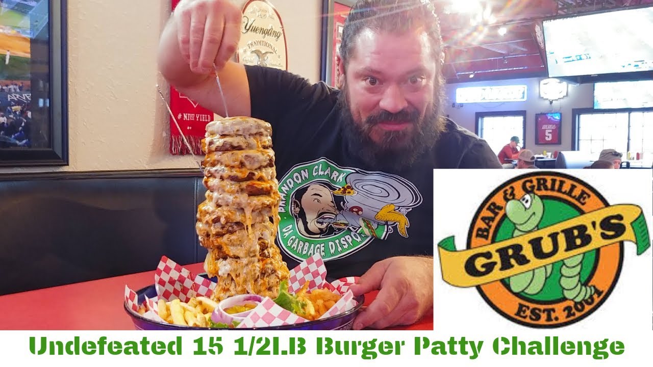 Grub's Bar and Grille Record Patty Challenge Fayetteville AR. YouTube