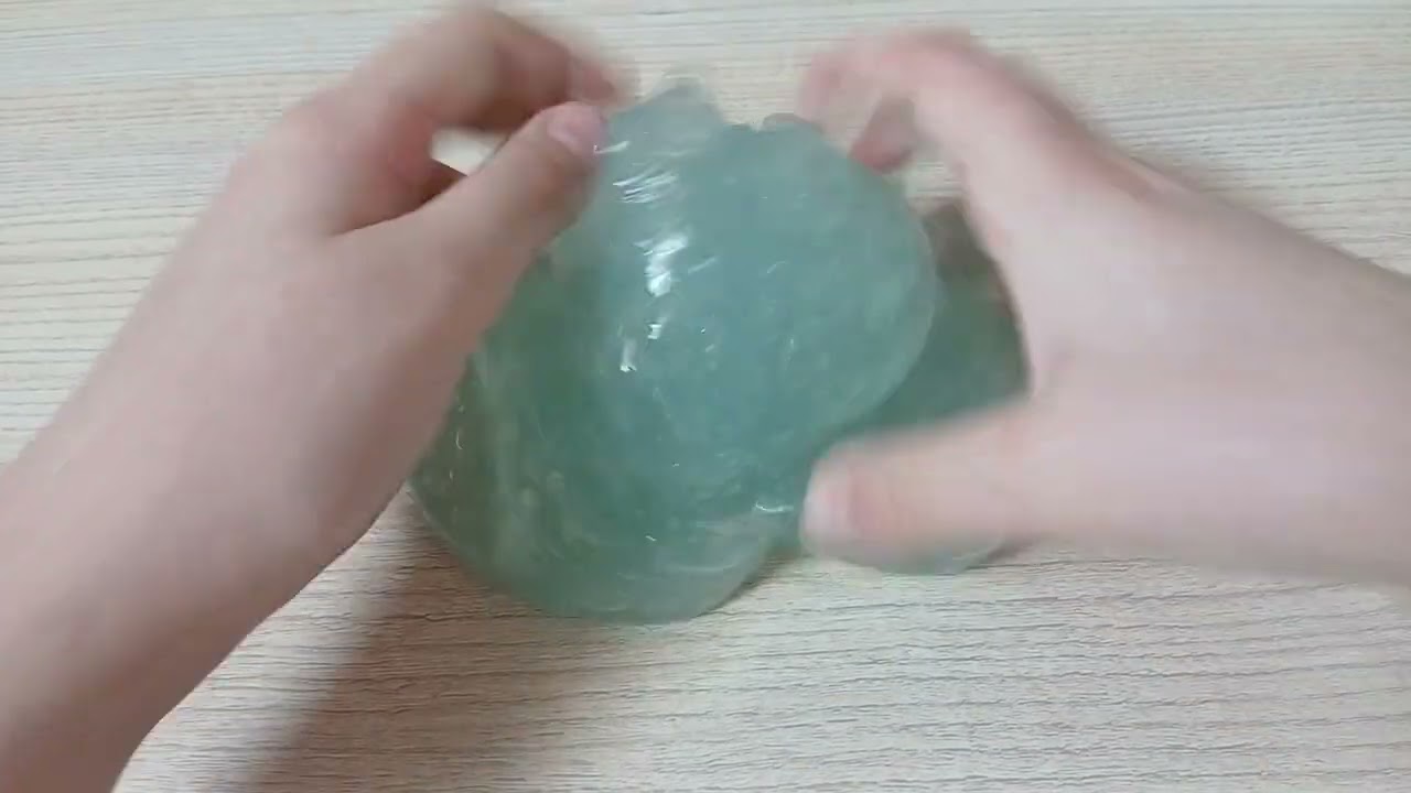 무편집 영상 공유(연하늘색 슬라임 l sky blue slime)