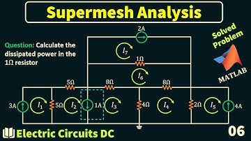 Electric Circuit DC | Supermesh Analysis | Solved Problem 6