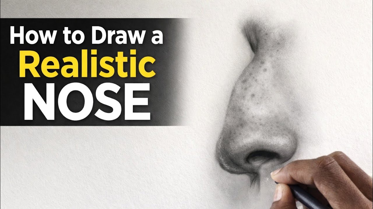 How to Draw a Realistic Nose | Step by Step Pencil Drawing Tutorial