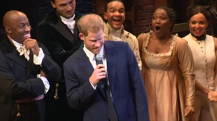 Prince Harry sings a note of Hamilton song at char...
