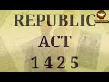 Republic Act 1425 - Rizal