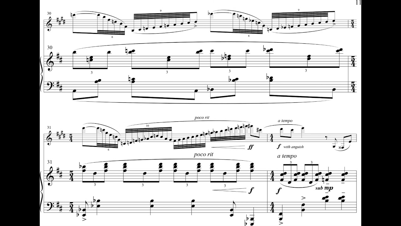 Mark Carlson - The Hall of Mirrors for Clarinet and Piano (1990) [Score-Video]