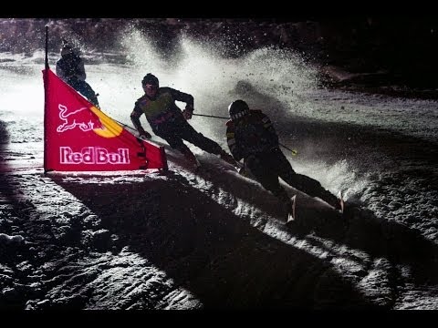 Ski cross racing at night - Red Bull Kronplatz Cross