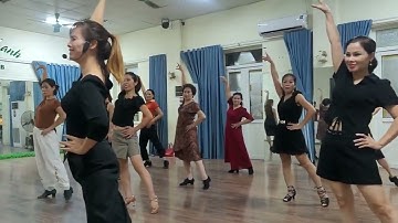 Cha cha cha đồng diễn - tập luyện vũ điệu cha cha solo chào mừng ngày Phụ nữ Việt Nam - Vũ Điệu Xanh
