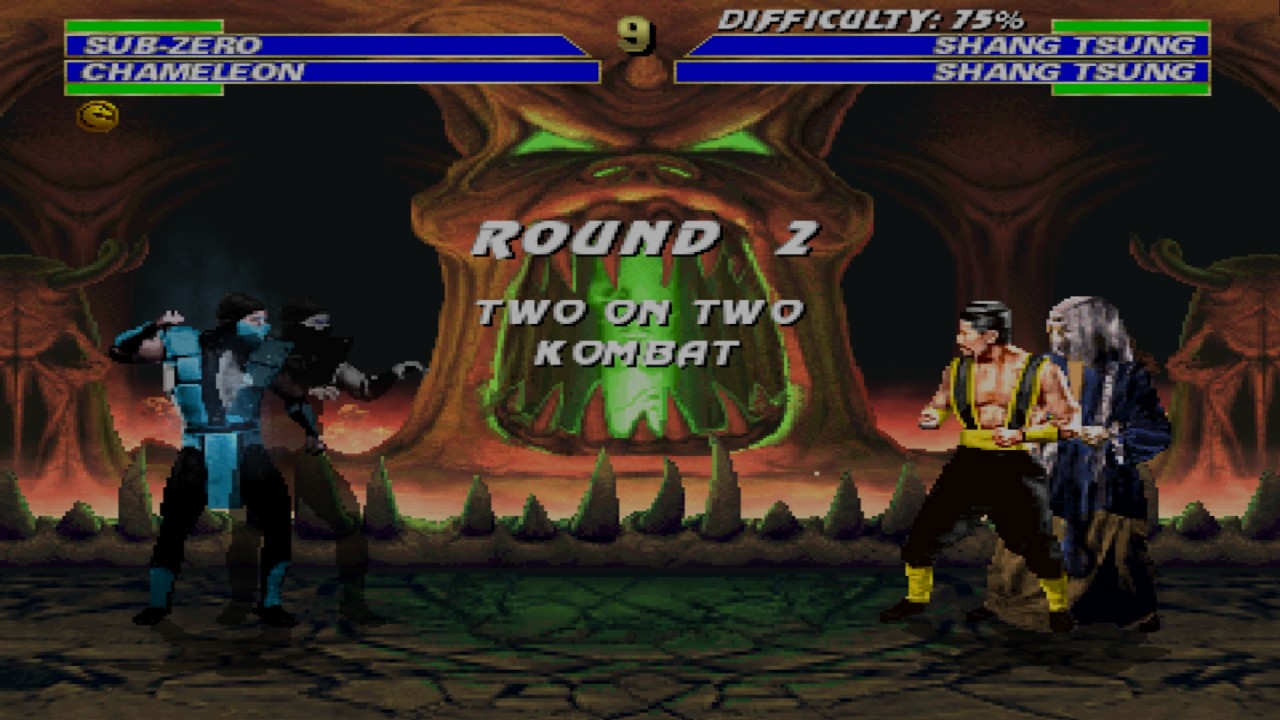 Ultimate Mortal Kombat Trilogy (Mugen) Tag Team Chameleon and Sub Zero Gameplay Playthrough 