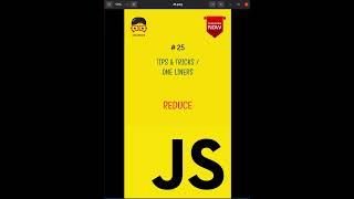 JS TIPS & TRICKS / ONE LINERS #25 #shorts - Reduce
