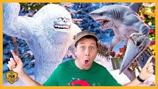 Giant Snow Monster Battles Monster Shark To Save Christmas With Aaron & Lb The Funquesters