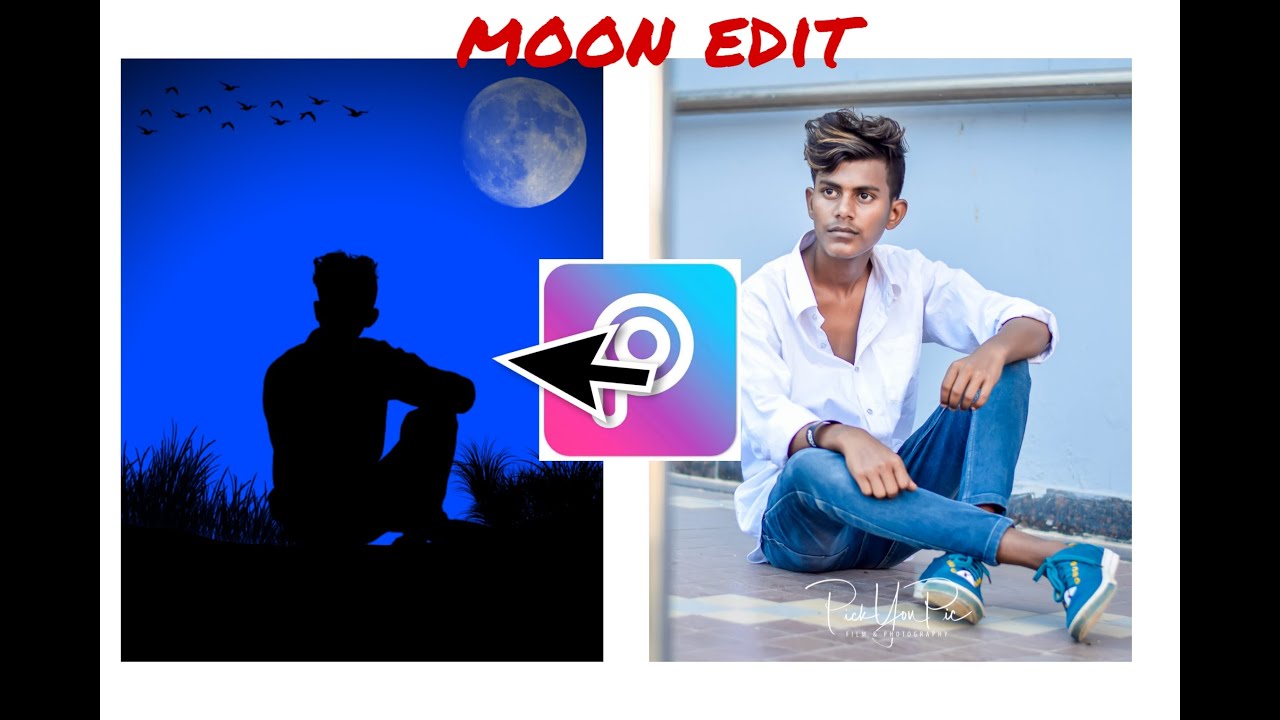 Picsart moon galaxy photo editing