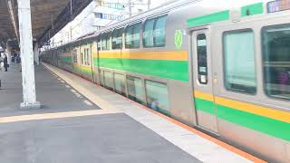 E233系3000番台宮ヤマU621編成+横コツE-56編成戸塚駅発車
