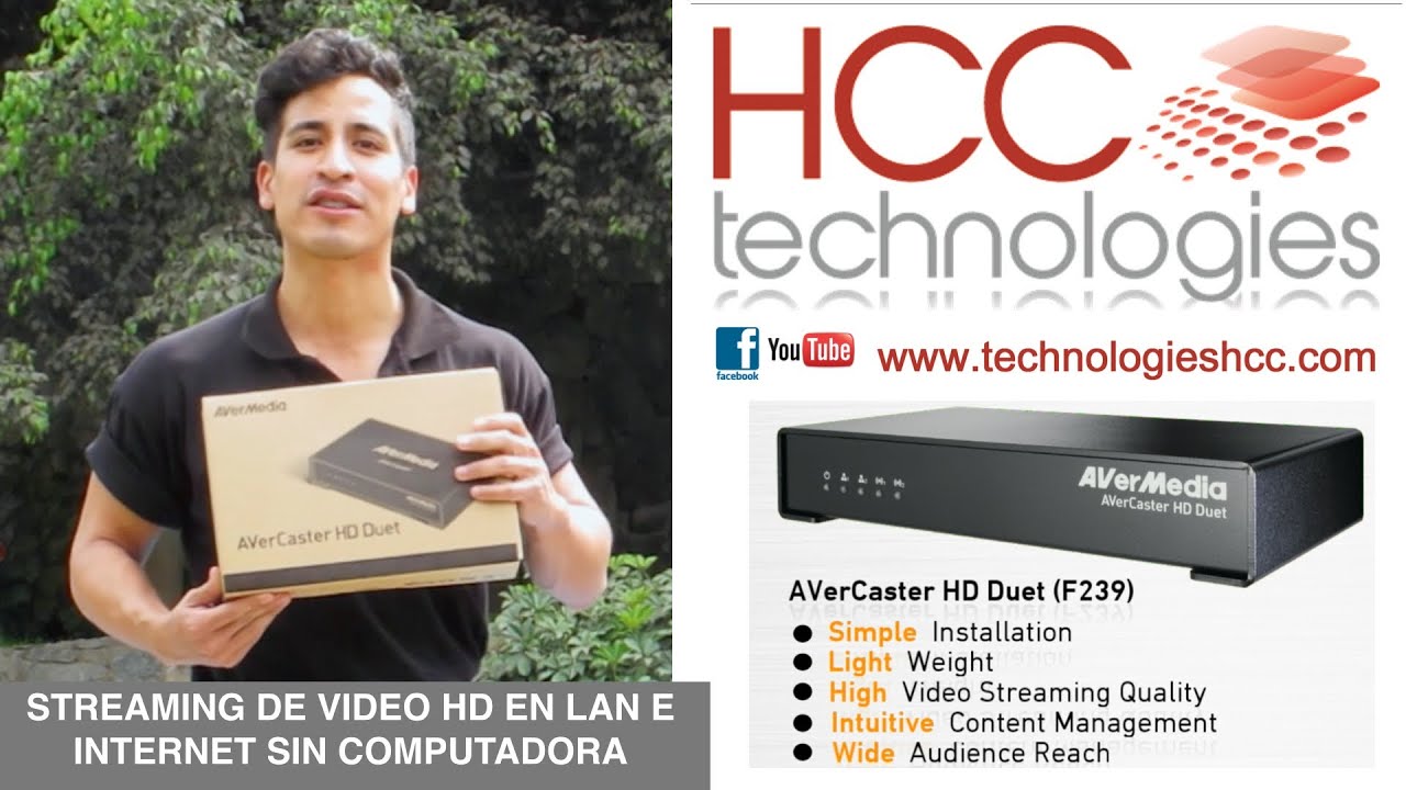 Streaming de video HD en LAN e sin PC AVerCaster HD Duet