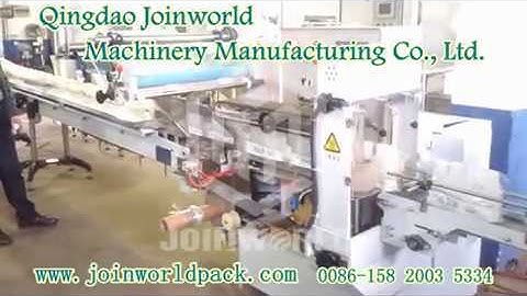 Joinworld automatic feeding&counting flow wrapping machine for bottle milk  stand bottle
