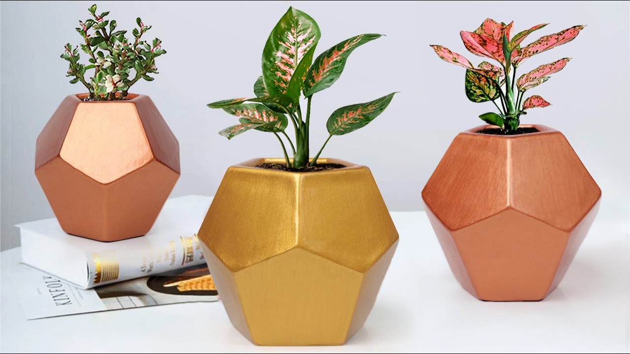 Cement Flower vase Look like ceramic flower vase || Cement planter