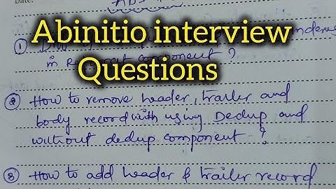 Abinitio interview questions