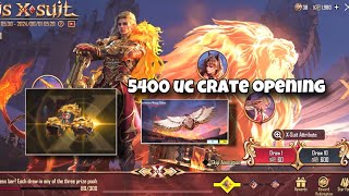 x-suit crate opening in friend account ‼️ 5400 uc crate opening bgmi