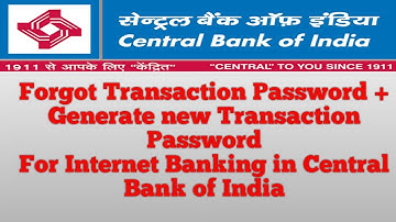 CBI Net Banking Forgot Transaction Password Or Generate New Transaction Password