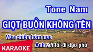 Video thumbnail of "Karaoke Giọt Buồn Không Tên Tone Nam | Nhan KTV"