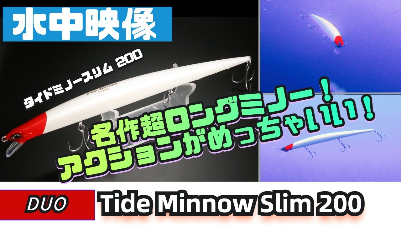 水中映像】タイドミノースリム200！200mmの超ロングミノーだけど、使い