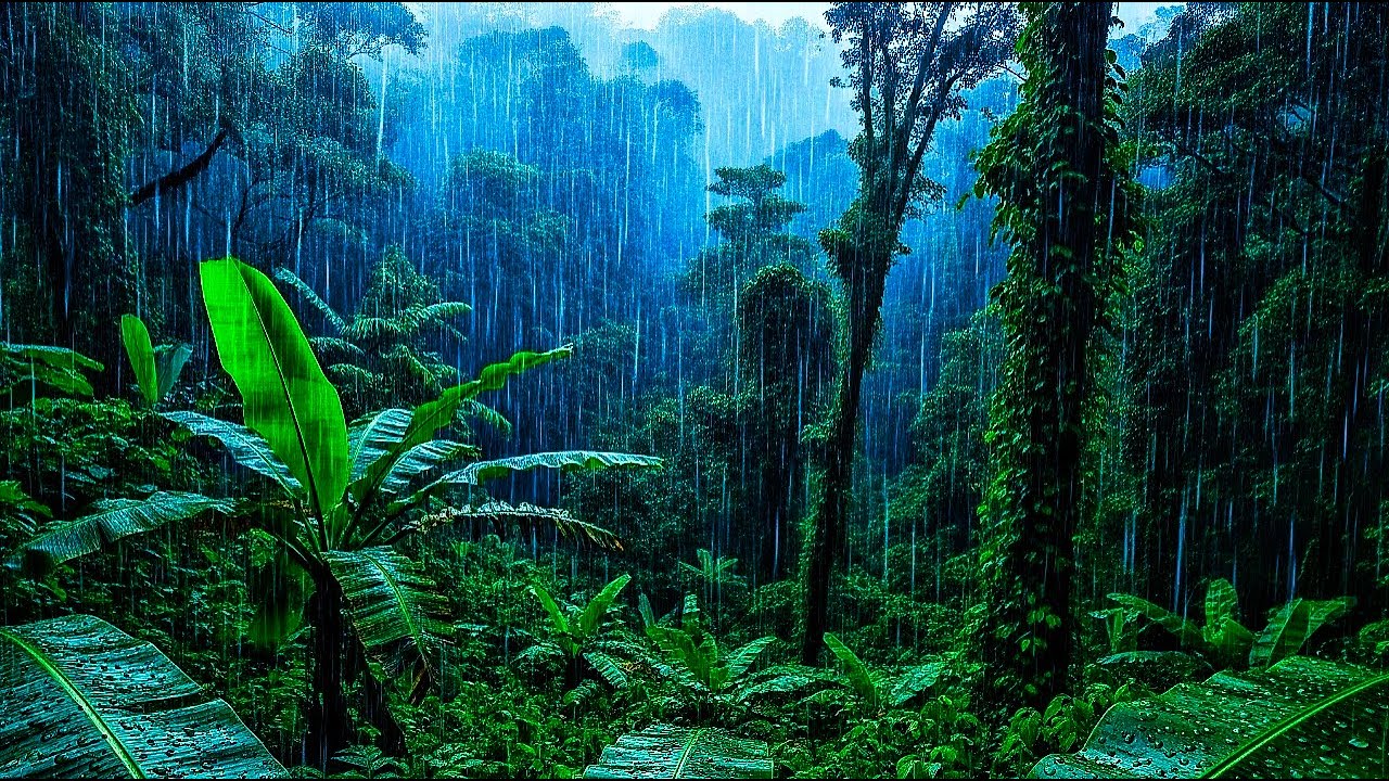 🔴 Rain Sounds for Sleeping Rainforest - Rain Sounds, Sleep Sounds
