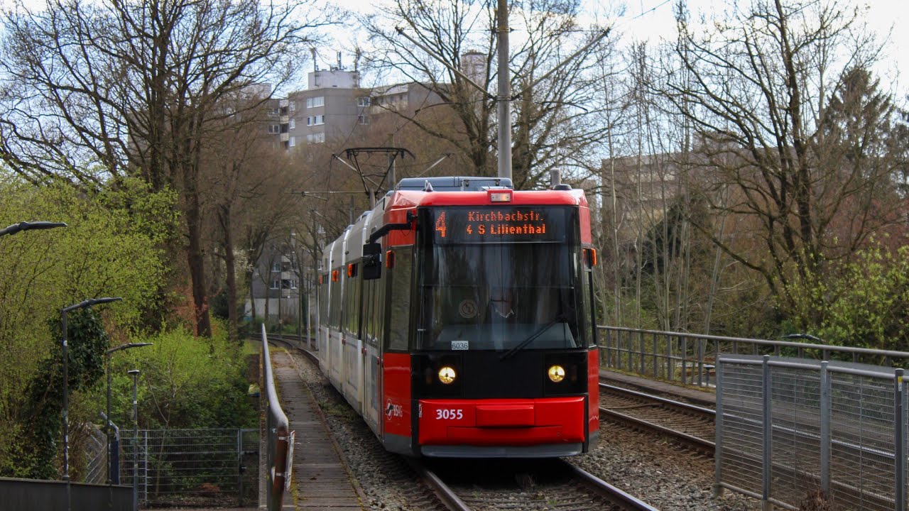 Straßenbahn mitfahrt Bremen Linie 4 mit dem GT8N 3055