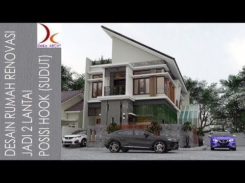  Desain  Rumah  2 Lantai di  Sudut Hook  Ukuran Tanah  12x17 