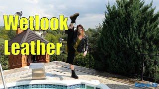 Wetlook leather | Wetlook girl splits | Wetlook fully dressed girl in Pool