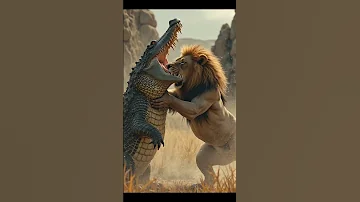 Fight Between A Lion And A Crocodile قتال بين أسد وتمساح Lion Crocodile Fighting Animals 