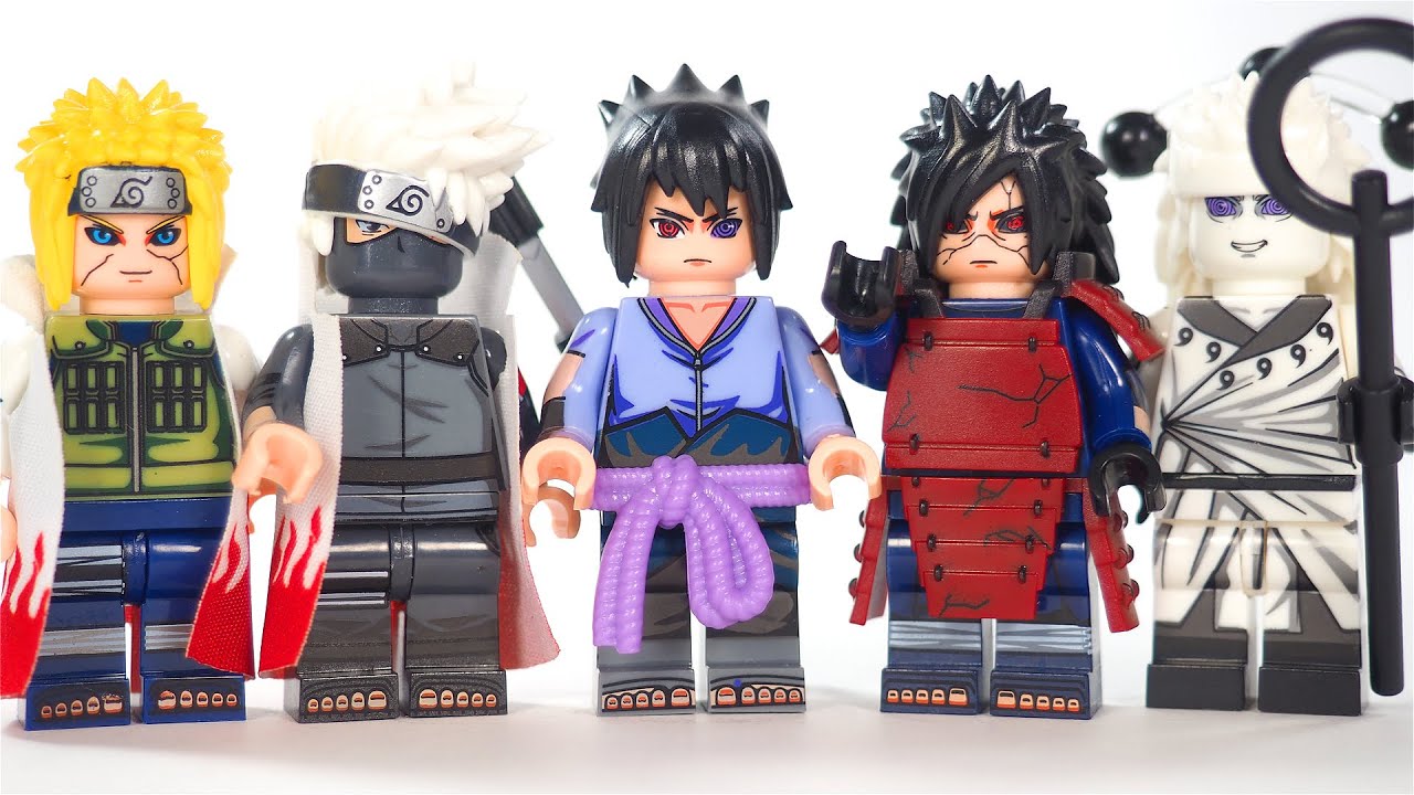 16Pcs Naruto Uchiha Sasuke Akatsuki Kakashi Yahiko Konan Minifigures Fit Lego 