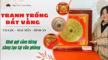 Tranh trống đồng phong thủy phòng làm việc | tranh trống đồng dát vàng kt 81x81cm | NgọcAnhTranhĐồng