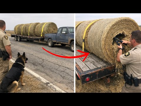Full Story K9 Kept Barking At Hay Bales On Highway Deputy Cut It Open And Turned Pale 