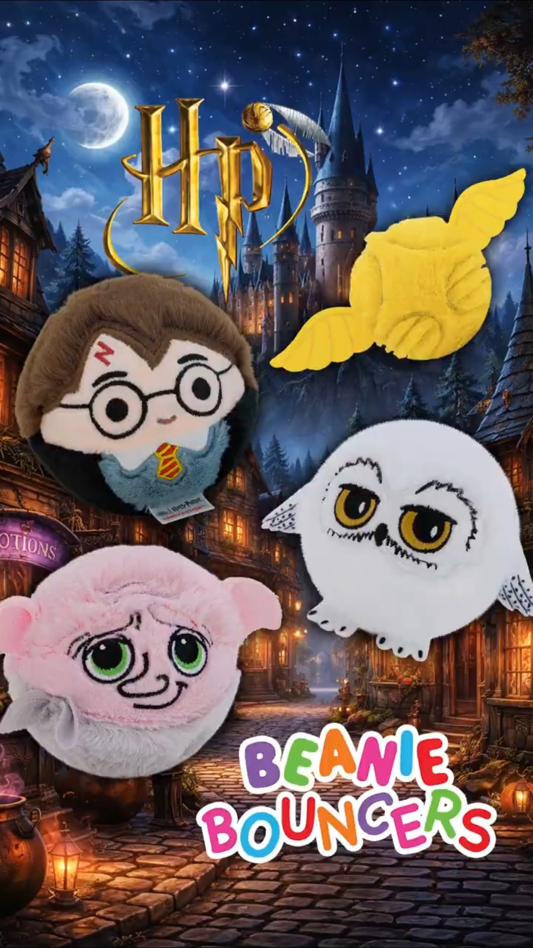 Dobby, Hedwig, Golden Snitch and Harry Potter are bouncing into the spotlight!
