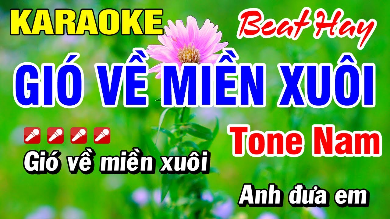 Karaoke Gió Về Miền Xuôi (Beat Hay) Tone Nam Nhạc Sống | Hoài Phong Organ