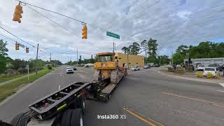 Haulin a cat d8 dozer with a front escort pilot car. Gross Combined Weight 132,000lbs (59,874kg)